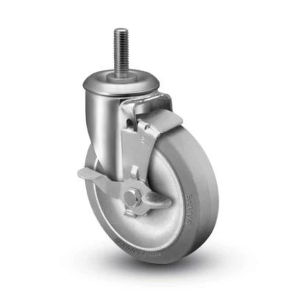 5" x 1.25" Side Lock Caster with 1/2" Thread - Performa Ball Bearing Wheel for Industrial and Commercial Applications - 2.05254.445 MTG53 BRK1 colson-header1
