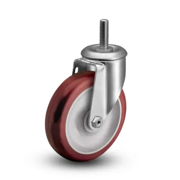 Colson Casters 5" x 1.25" Swivel Caster with 1/2" Thread, Poly HI-TECH BB Wheel & Precision Ball Bearing - SKU: 2.05254.95 MTG53 | Durable & Smooth Mobility Solution for Industrial & Medical Applications -  | CasterHQ