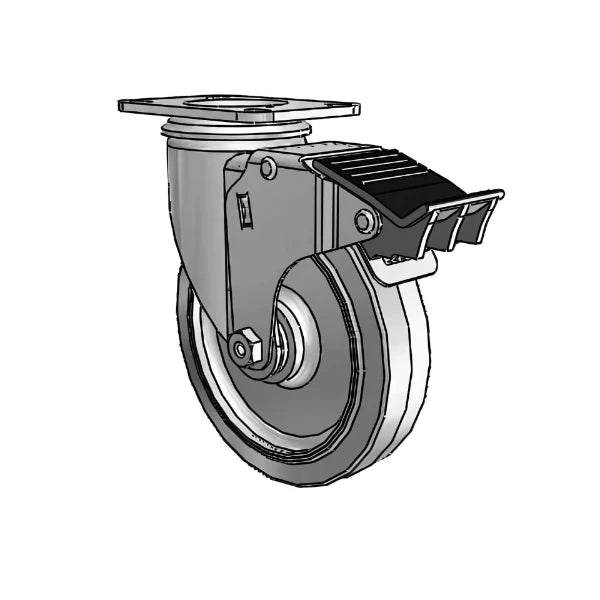 5" x 1.25" Performa Delrin Bearing Caster with Total Lock - Durable, Heavy-Duty Caster for Smooth Mobility and Secure Positioning | 2.05256.441 BRK5 colson-header