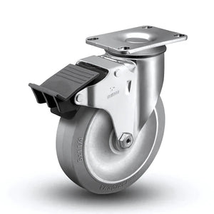5" Performa Rubber Top Plate Caster BB Wheel – 325 lb