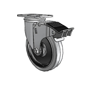 5" x 1.25" Conductive Performa Caster with Total Lock – Heavy-Duty Static Control Caster for Electronics, 2.5" x 3.625" Plate, 2.05256.445 COND BRK5 colson-header