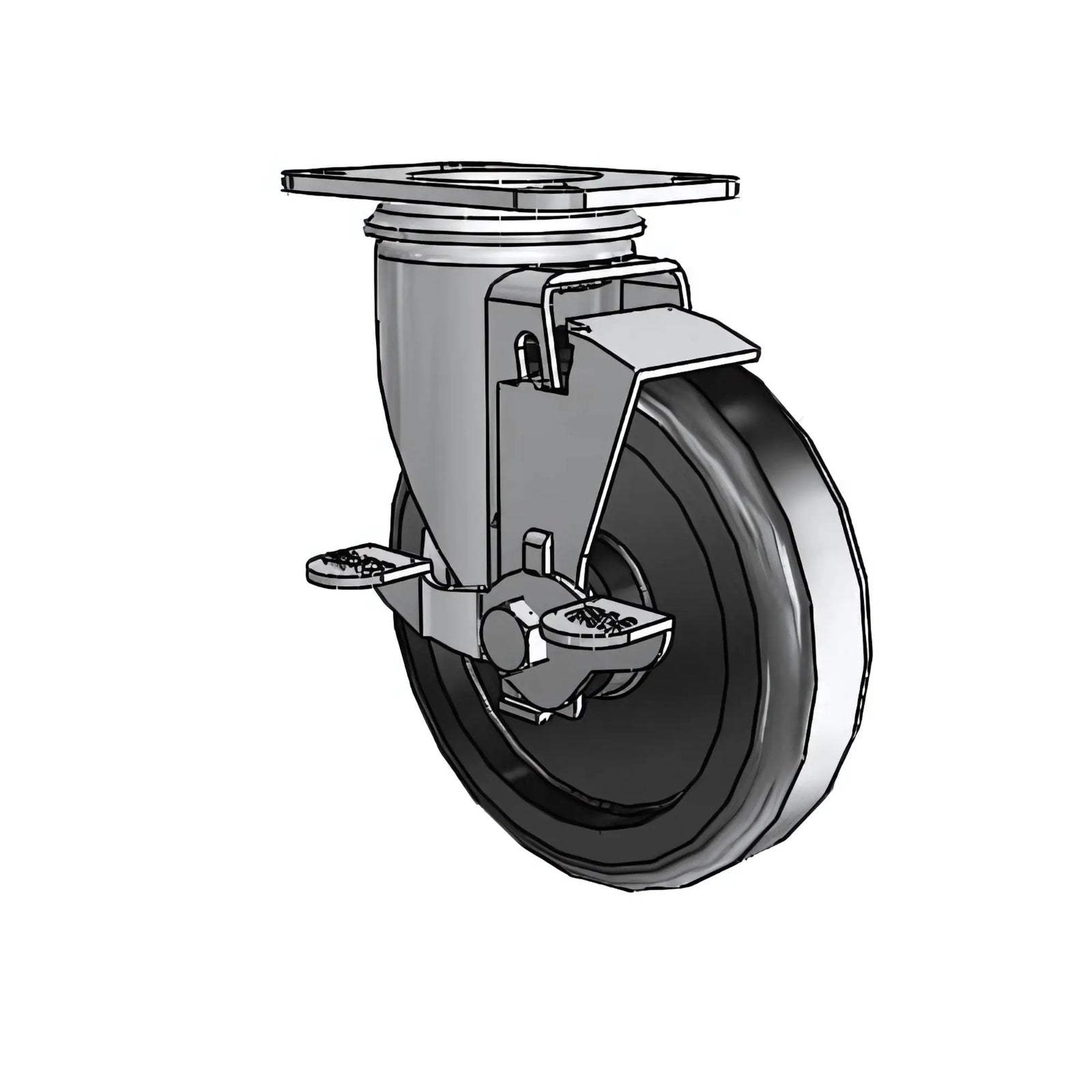 Colson Casters 5" x 1.25" Polyolefin Delrin Bearing Top-Lock Caster with 2.5" x 3.625" Plate - SKU: 2.05256.53 BRK1 | Durable, Smooth Mobility for Industrial & Commercial Use -  | CasterHQ