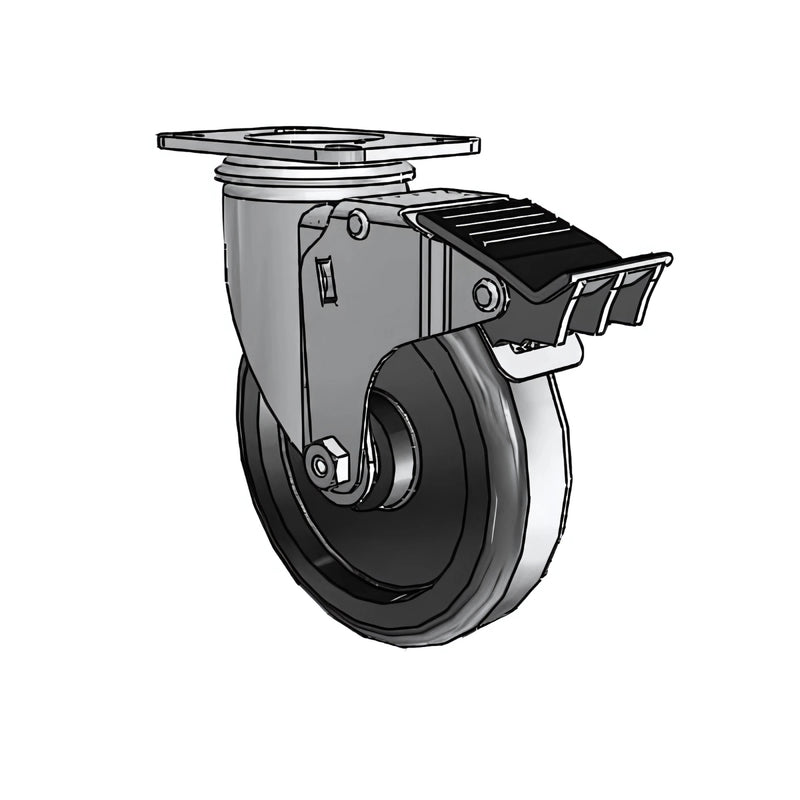 Colson Casters 5" x 1.25" Polyolefin Ball Bearing Caster with Total Lock and 2.5" x 3.625" Plate - SKU: 2.05256.55 BRK5 | Durable & Versatile for Industrial & Medical Applications colson-header