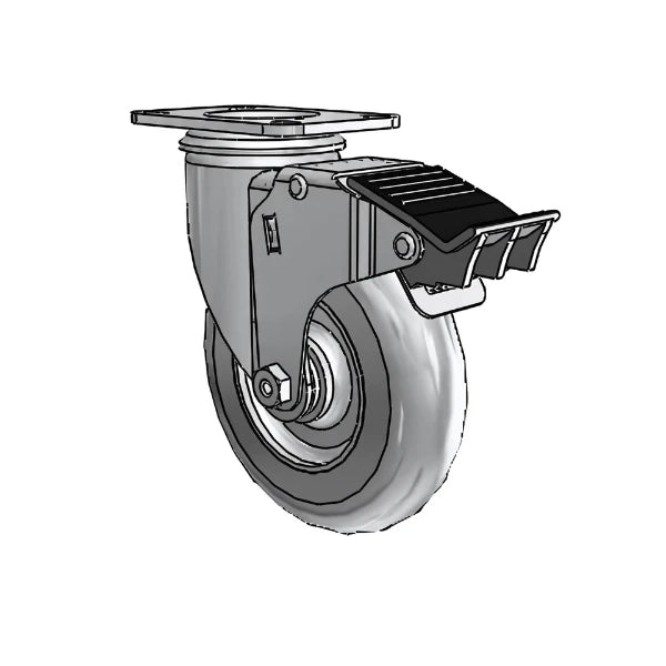 5" x 1.3125" Performa Delrin Bearing Caster with Total Lock - Durable Industrial Caster with 2.5" x 3.625" Plate for Heavy-Duty Applications - 2.05256.561 BRK5 colson-header