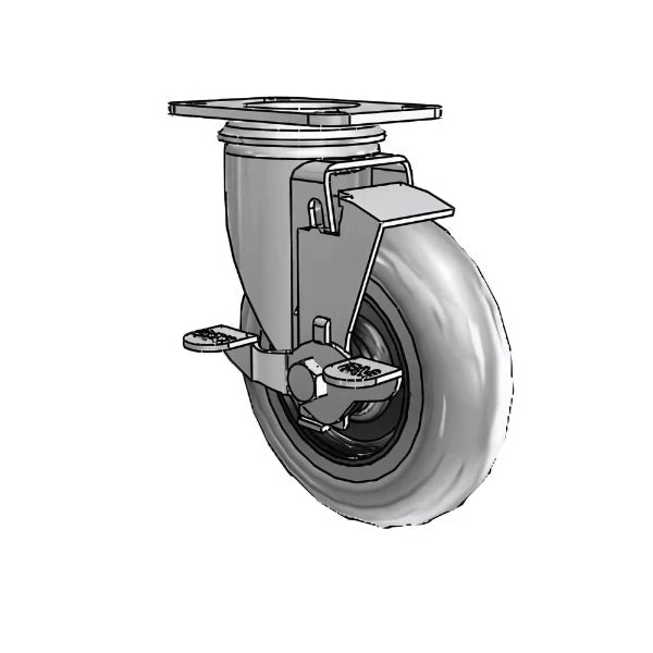 5" x 1.3125" Conductive Performa Side-Lock Caster with 2.5" x 3.625" Plate - Heavy-Duty, Durable, Ideal for Electronic Manufacturing and Cleanroom Use - 2.05256.565 COND BRK1 colson-header