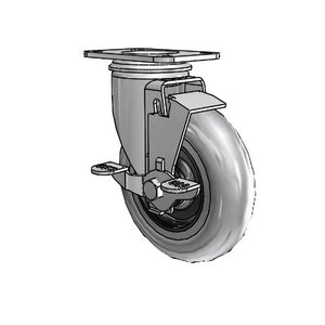 Colson 2.05256.565 5" x 1.3125" Conductive Side Lock Caster – 2.5" x 3.625" Plate