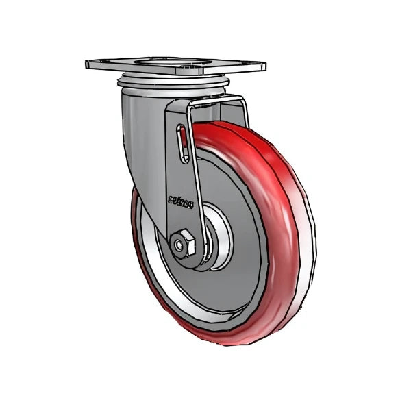5" x 1.25" Stainless Steel HI-TECH Delrin Bearing Caster & 2.5" x 3.625" Plate - Model 2.05256.91 for Industrial & Commercial Use colson-header