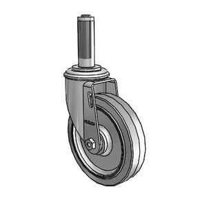 5" x 1.25" Performa Rigid Caster – 7/8" to 15/16" Square Stem