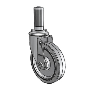 Colson 2.05267.441 5" x 1.25" Performa Rubber Caster – 1-1/8" Stem