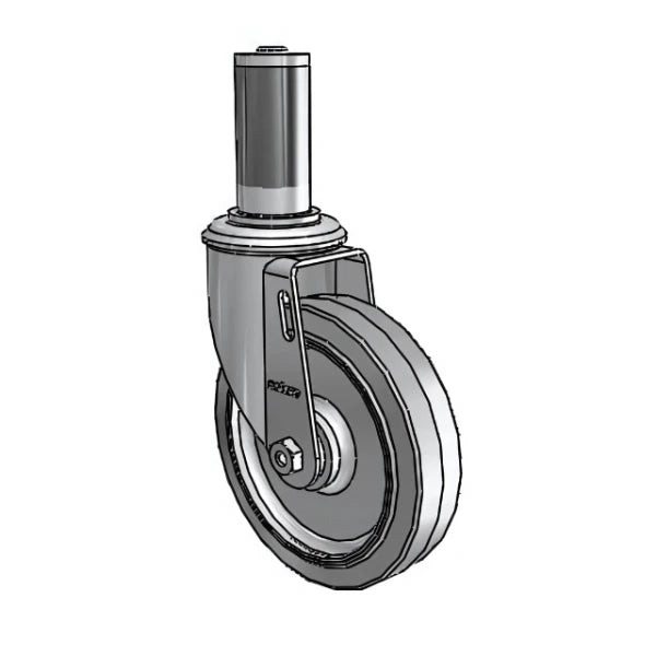 5" x 1.25" Performa Ball Bearing Caster with Expanding Adapter (MTG44) - 325 lb Load Capacity, Swivel, Durable Grey Wheel, High-Performance Raceway, 3-Year Warranty colson-header