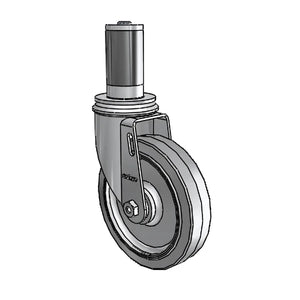 5" x 1.25" Performa Rigid Caster – 1-3/8" to 1-7/16" Square Stem