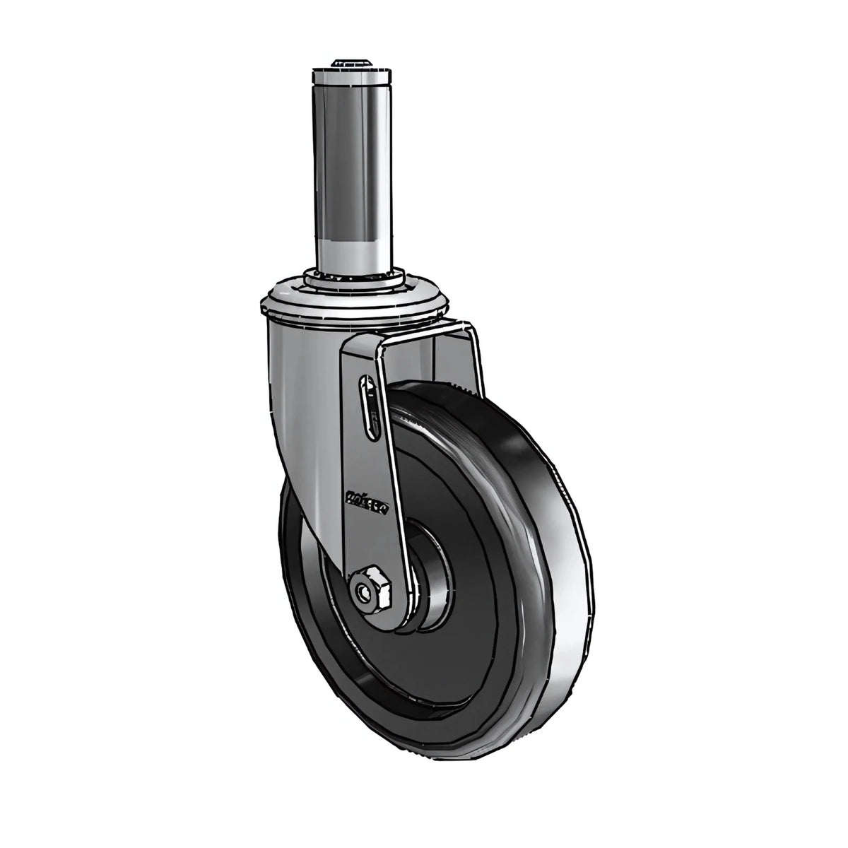 5" Polyolefin Caster | 300lb Capacity | Expanding Adapter for 1"-1 1/16" Tubing | Delrin Bearing colson-header