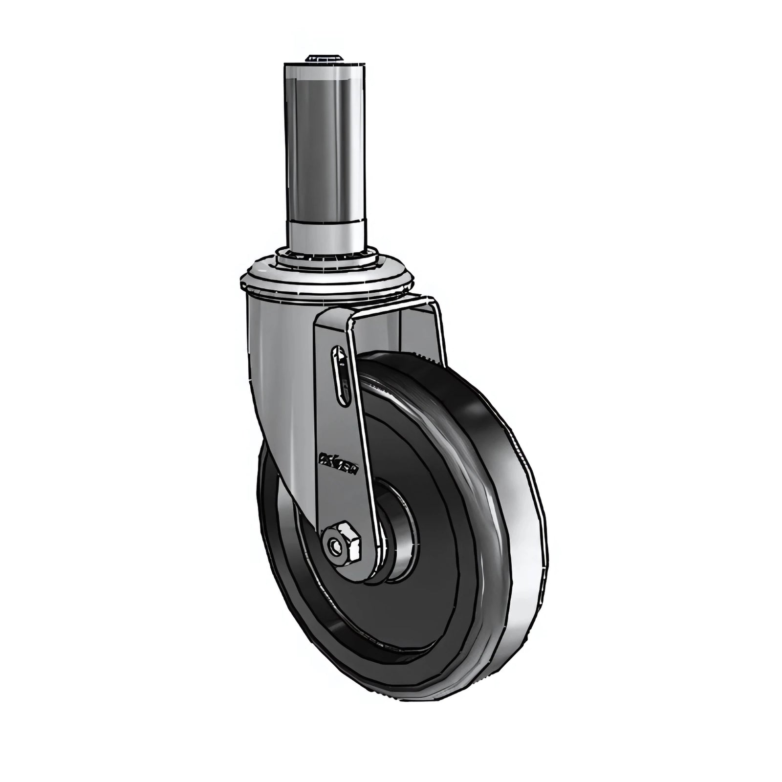 Colson Casters 5" x 1.25" Polyolefin Delrin Bearing Caster with Expanding Adapter (1-1/8" to 1-3/16" Inside Dia. Round Tubing) - SKU: 2.05267.53 MTG43 - Durable, Smooth, Precision Performance for Industrial & Medical Applications colson-header
