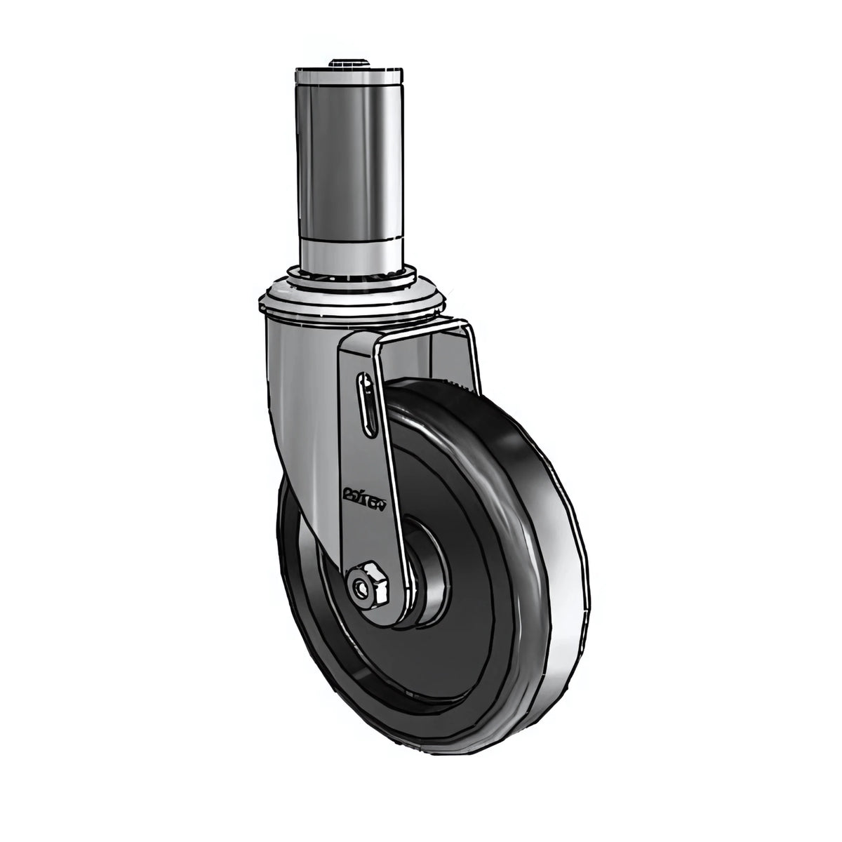 Colson Casters 5" x 1.25" Polyolefin Delrin Bearing Caster with Expanding Adapter (MTG45) for 1-3/8" to 1-7/16" Round Tubing - Heavy-Duty Load Capacity, SKU: 2.05267.53 MTG45 colson-header