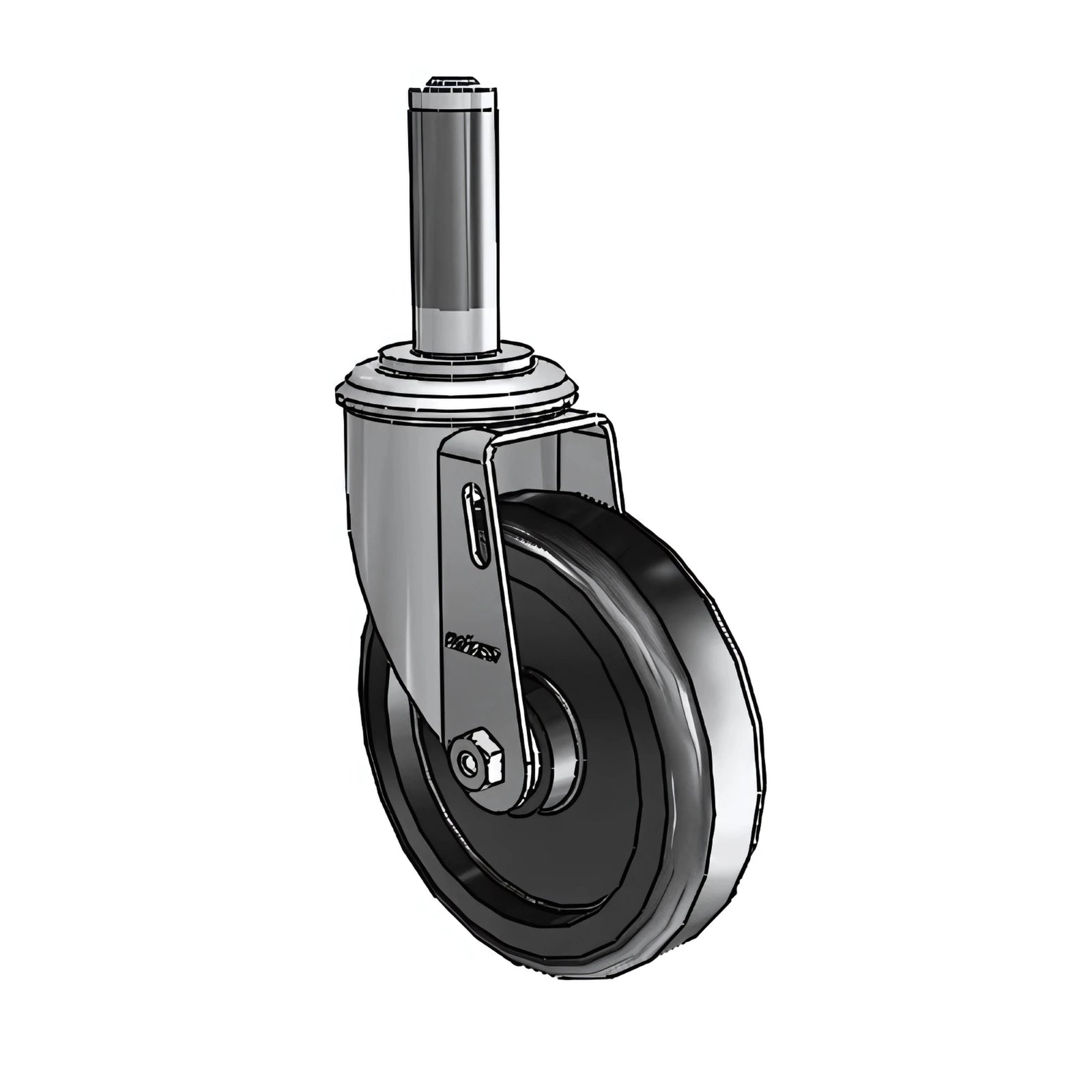 5" Polyolefin Delrin Bearing Caster with Square Tubing Adapter - Heavy-Duty 300lb Capacity colson-header