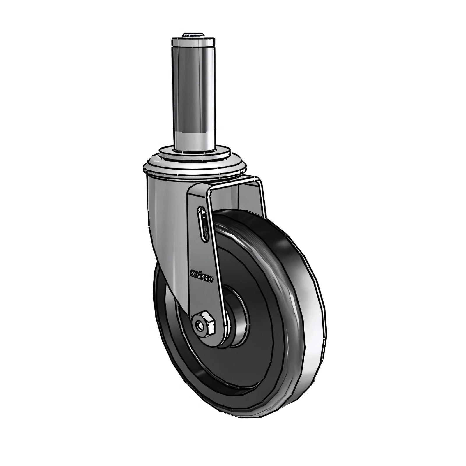 5"x1.25" Polyolefin Delrin Bearing Caster | 300 lb Capacity | Expanding Adapter MTG52 | SKU 2.05267.91 colson-header