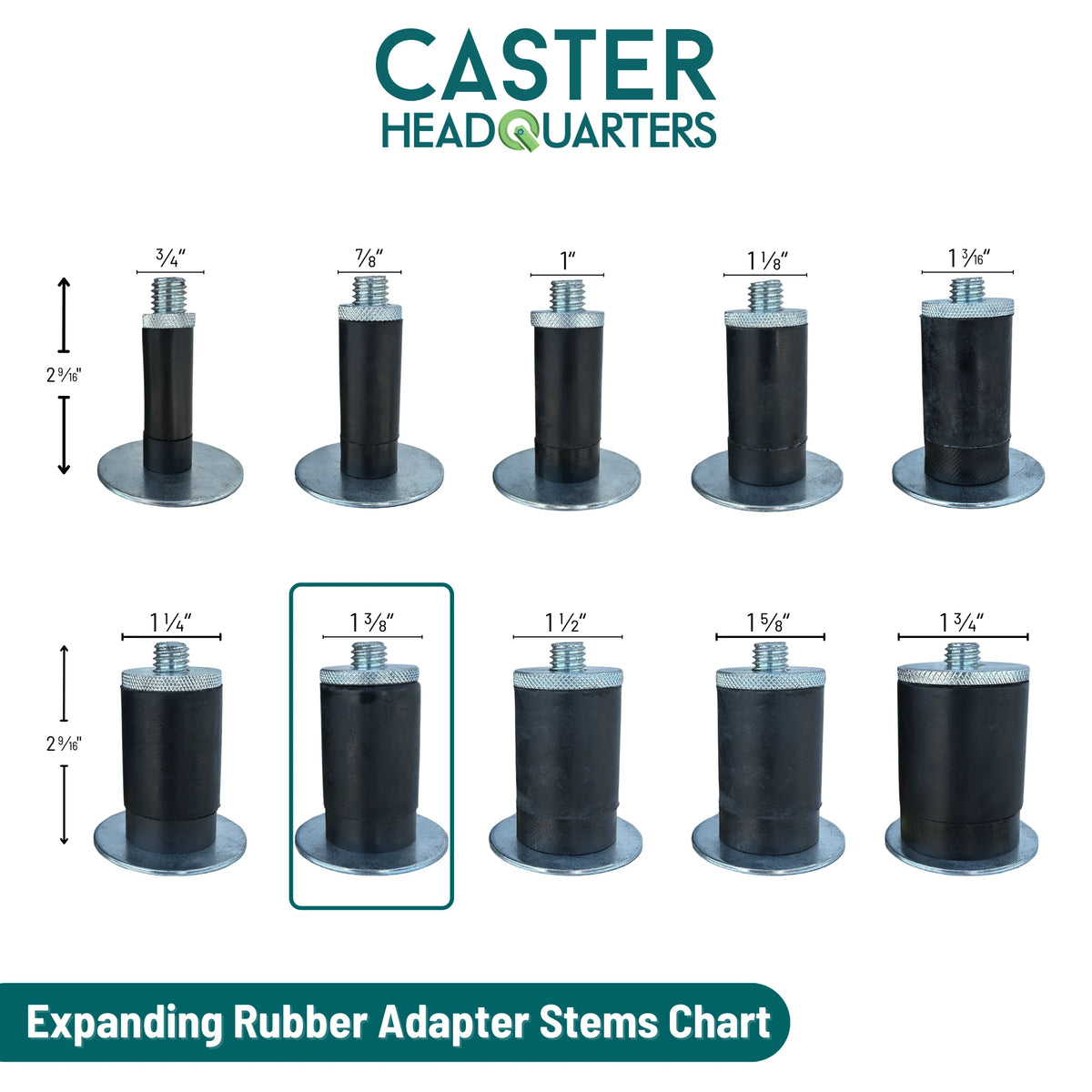 Colson Casters 5" x 1.25" Polyolefin Delrin Bearing Caster with Expanding Adapter for Square Tubing (1-3/8" to 1-7/16" ID) - SKU: 2.05267.53 MTG55 - Durable & Smooth Mobility for Industrial Applications colson-header