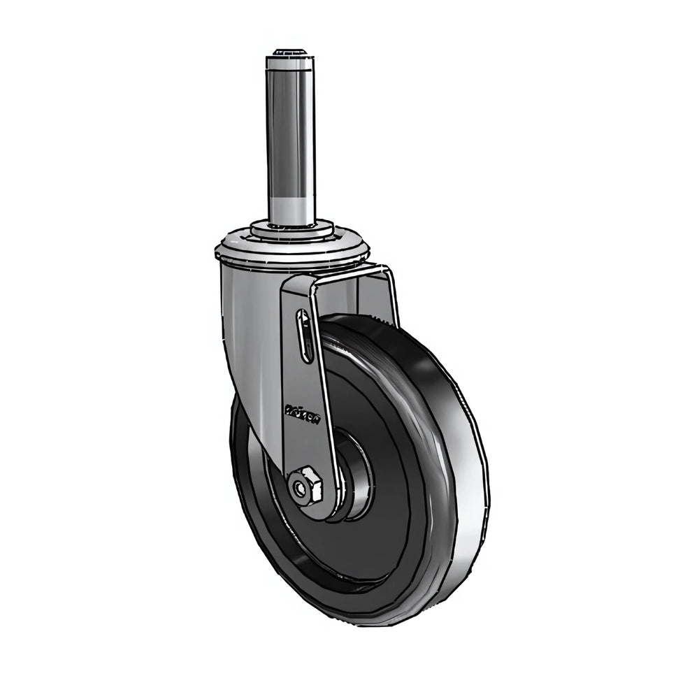 5" x 1.25" Polyolefin Ball Bearing Caster with Expanding Adapter for 3/4" to 13/16" Round Tubing - Heavy-Duty Industrial Caster - Model 2.05267.55 MTG40 colson-header