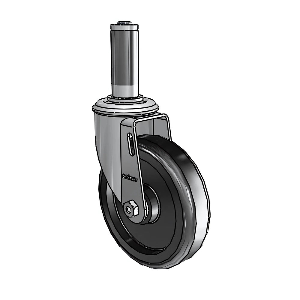 5" Polyolefin Caster | 300lb Capacity | Expanding Adapter for 1"-1 1/16" Tubing | Ball Bearing colson-header