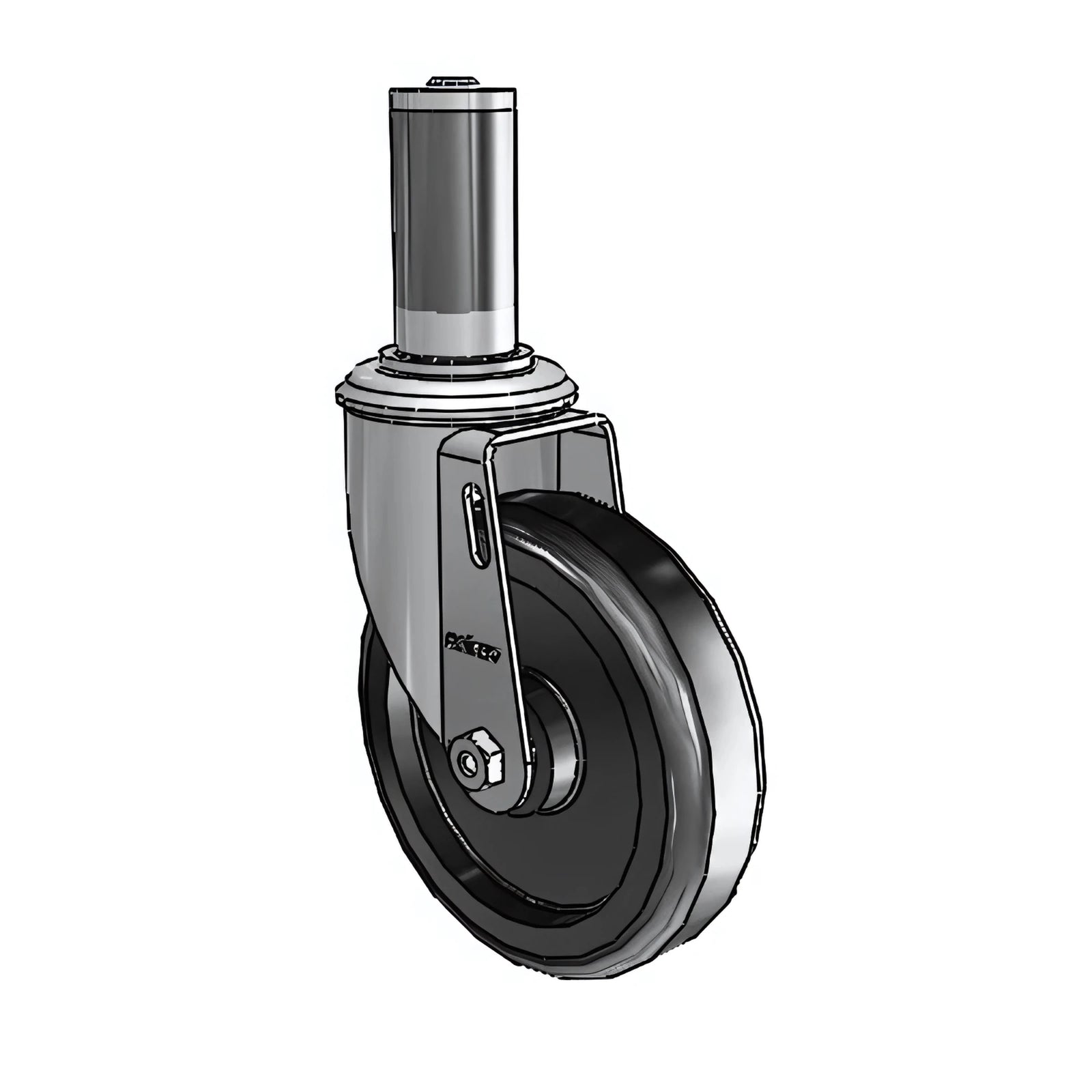 Colson Casters 5" x 1.25" Polyolefin Ball Bearing Caster with Expanding Adapter (1-1/4" to 1-5/16" Inside Dia. Round Tubing) - MTG44 - SKU: 2.05267.95 colson-header