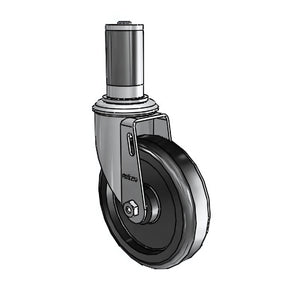 Colson MTG45 5" x 1.25" Polyolefin Caster – 1-3/8" to 1-7/16" Adapter
