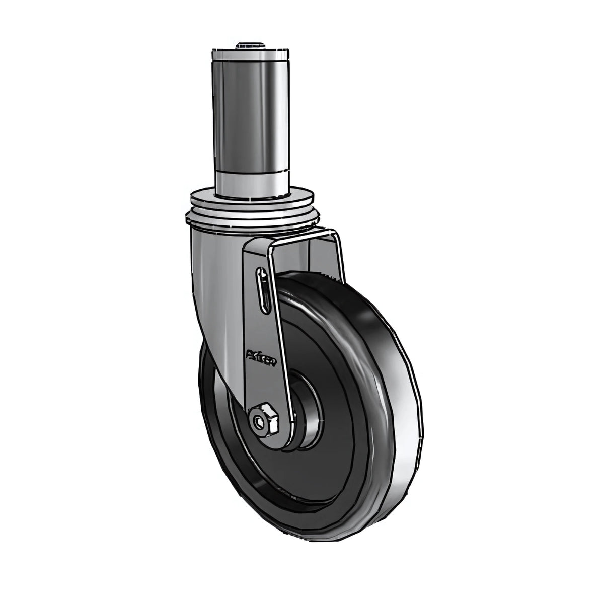Colson Casters 5" x 1.25" Polyolefin Ball Bearing Caster with Expanding Adapter for Square Tubing (1-3/8" to 1-7/16" ID) - SKU: 2.05267.55 MTG55 - Durable & Smooth Mobility for Industrial Applications colson-header