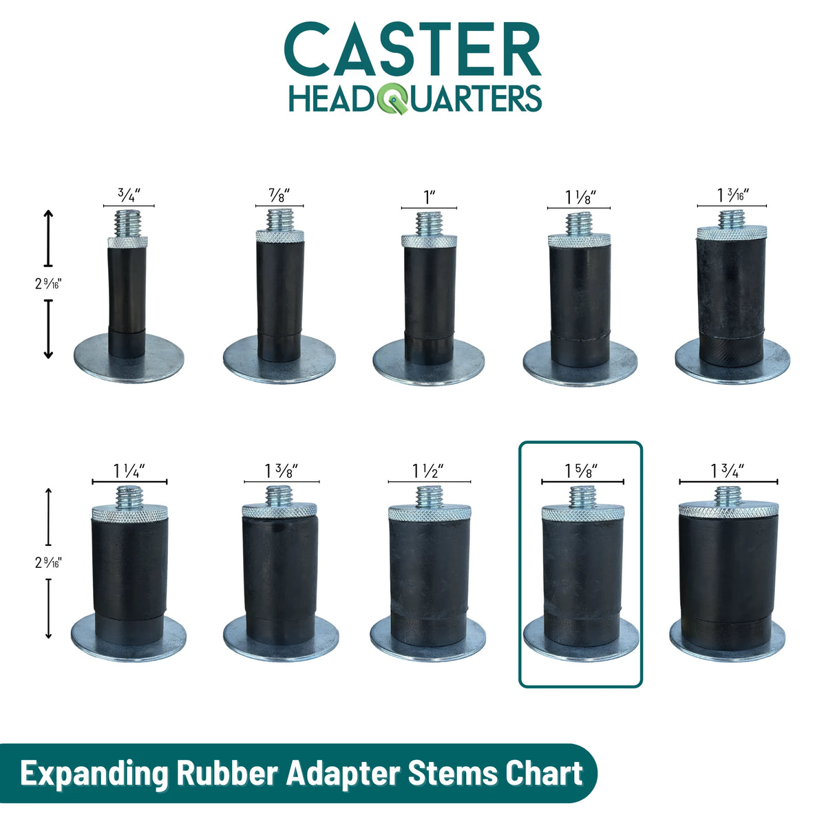 Colson Casters 5" x 1.25" HI-TECH Delrin Bearing Caster with Expanding Adapter (1-5/8" to 1-11/16" Inside Dia. Round Tubing) - SKU: 2.05267.91 MTG47 | Heavy-Duty Industrial Mobility Solution colson-header