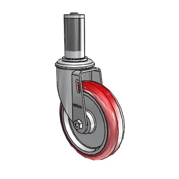 Colson Casters 5" x 1.25" HI-TECH Ball Bearing Caster with Expanding Adapter (1-1/4" to 1-5/16" Inside Dia. Round Tubing) - MTG44 - SKU: 2.05267.95 colson-header