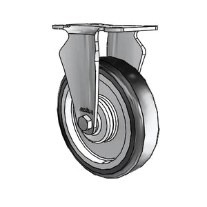 5" x 1.25" Stainless High-Temp TPE Precision Ball Rigid Caster with 2.5" x 3.625" Plate - Durable, Heat-Resistant Design for Industrial Applications | Model 2.05408.414 H colson-header1