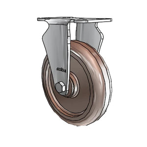 5" x 1.25" Thermo Rigid Stainless Caster – 2.5" x 3.625" Plate