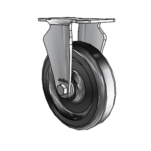5" x 1.25" Stainless Polyolefin Delrin Bearing Rigid Caster with 2.5" x 3.625" Plate - High-Performance & Corrosion-Resistant (2.05408.544) colson-header