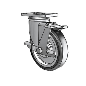 Colson 2.05456.414 H BRK1 5" x 1.25" High-Temp TPE Stainless Caster