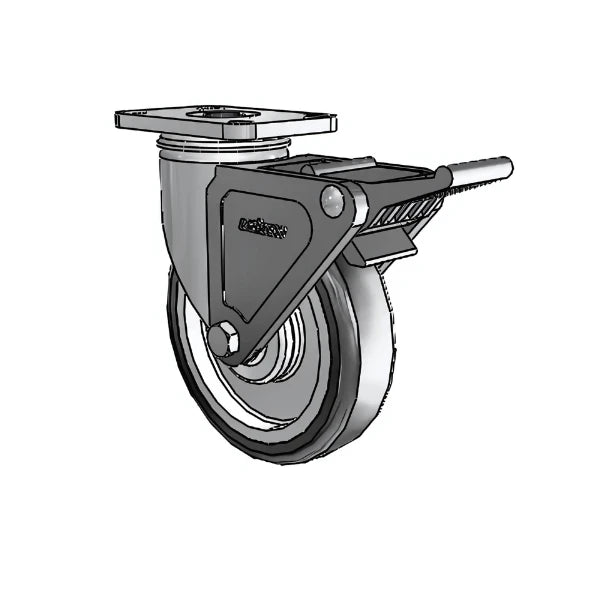 5" x 1.25" Stainless High-Temp TPE Precision Ball Caster with Top Lock - Durable 2.5" x 3.625" Plate for Heavy-Duty Applications - Model 2.05456.414 H BRK2 colson-header1