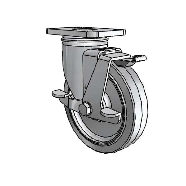 Colson Casters Stainless 5" x 1.25" Performa Delrin Bearing Top-Lock Caster - 2.5" x 3.625" Plate - SKU: 2.05456.444 BRK1 - Durable and Reliable for Heavy-Duty Applications colson-header