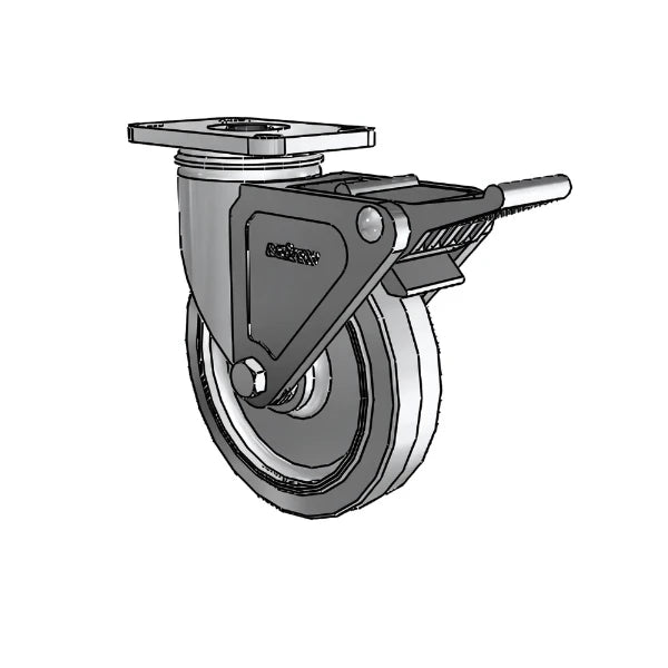 5" x 1.25" Stainless Performa Delrin Bearing Caster with Top Lock | Heavy-Duty 2.5" x 3.625" Plate for Secure Mobility | Model 2.05456.444 BRK2 colson-header1