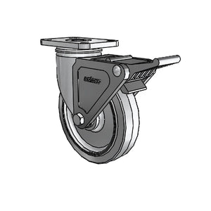 5" x 1.25" Performa Delrin Stainless Caster with Brake