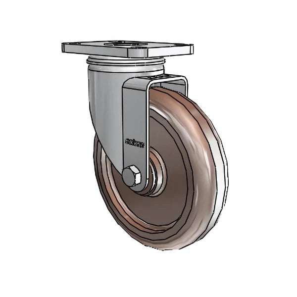 5" x 1.25" Stainless Steel Thermo Plain Caster with 2.5" x 3.625" Plate - Durable, Lightweight, and Ideal for Medium-Duty Applications - Model 2.05456.52 HT colson-header1