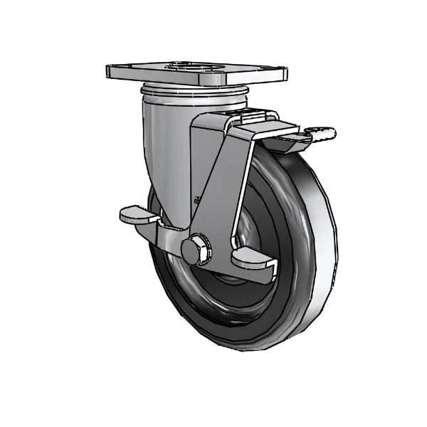 5" x 1.25" Stainless Polyolefin Delrin Bearing Side-Lock Caster with 2.5" x 3.625" Plate – Heavy-Duty, Corrosion-Resistant for Industrial Use (Model: 2.05456.544 BRK1) colson-header