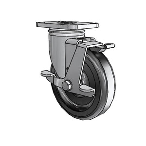 5" x 1.25" Stainless Polyolefin Delrin Bearing Side-Lock Caster with 2.5" x 3.625" Plate – Heavy-Duty, Corrosion-Resistant for Industrial Use (Model: 2.05456.544 BRK1) colson-header