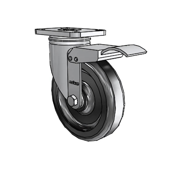 5" x 1.25" Stainless Polyolefin Caster with Total Lock & Delrin Bearing – Heavy-Duty 2.5" x 3.625" Plate, Model 2.05456.544 BRK4 for Industrial & Commercial Use colson-header