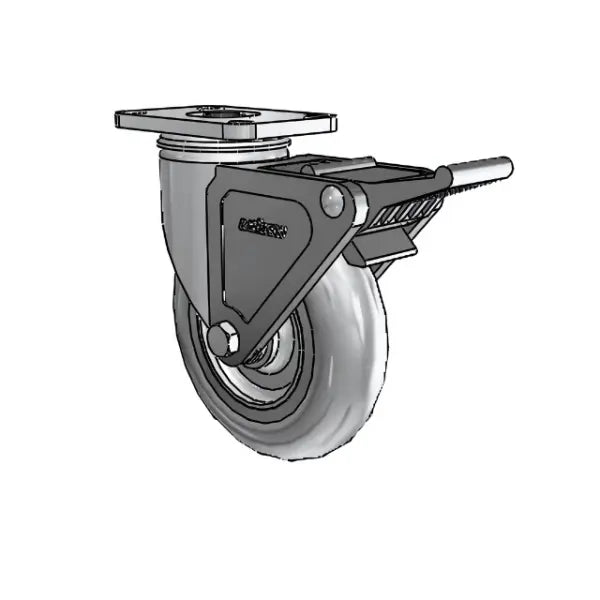 Colson Casters Stainless 5" x 1.3125" Performa Delrin Bearing Caster with Top Lock - 2.5" x 3.625" Plate - SKU: 2.05456.564 BRK2 | Durable and Reliable Mobility Solution for Industrial and Commercial Use -  | CasterHQ