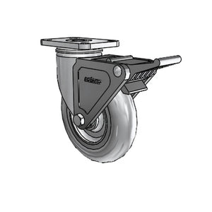 Colson Casters Stainless 5" x 1.3125" Performa Delrin Bearing Caster with Top Lock - 2.5" x 3.625" Plate - SKU: 2.05456.564 BRK2 | Durable and Reliable Mobility Solution for Industrial and Commercial Use colson-header