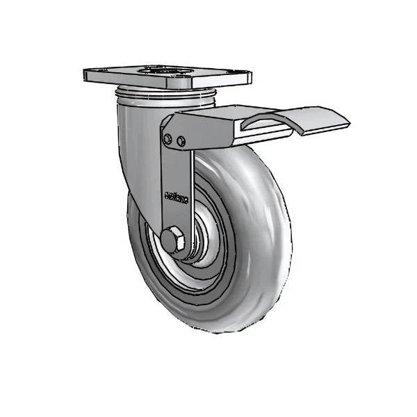 5" x 1.3125" Stainless Performa Caster with Delrin Bearing, Total Lock  2.5" x 3.625" Plate - Durable Industrial Solution - Model 2.05456.564 BRK4 colson-header1