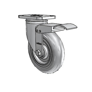 5" x 1.3125" Stainless Performa Caster with Delrin Bearing, Total Lock  2.5" x 3.625" Plate - Durable Industrial Solution - Model 2.05456.564 BRK4 colson-header1