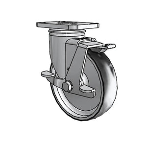 Colson 2.05456.613 5" x 1.25" ThermoTech Stainless Caster – 2.5" x 3.625" Plate