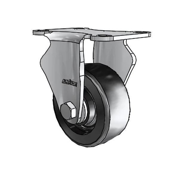 3" x 1.25" Stainless Polyolefin Rigid Caster with Delrin Bearing, 2.5" x 3.625" Plate - Heavy-Duty Industrial & Commercial Corrosion-Resistant Caster (Model: 2.33408.544) colson-header