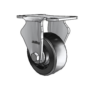 3" x 1.25" Stainless Polyolefin Rigid Caster with Delrin Bearing, 2.5" x 3.625" Plate - Heavy-Duty Industrial & Commercial Corrosion-Resistant Caster (Model: 2.33408.544) colson-header