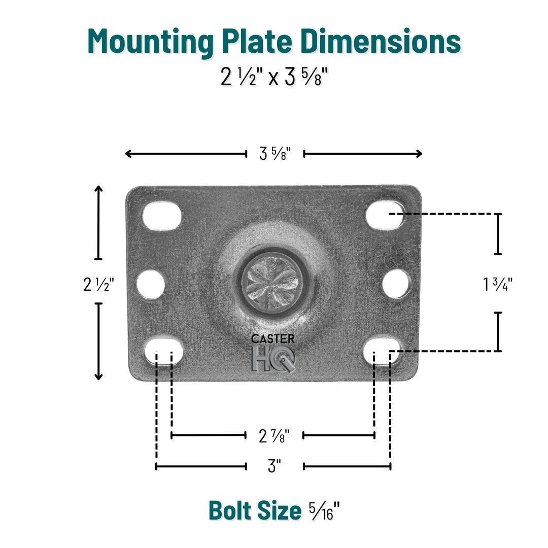3" x 1.25" Stainless Polyolefin Delrin Bearing Caster with Side-Lock and 2.5" x 3.625" Plate - Durable, Corrosion-Resistant Caster for Industrial and Commercial Applications (Model 2.33456.544) colson-header