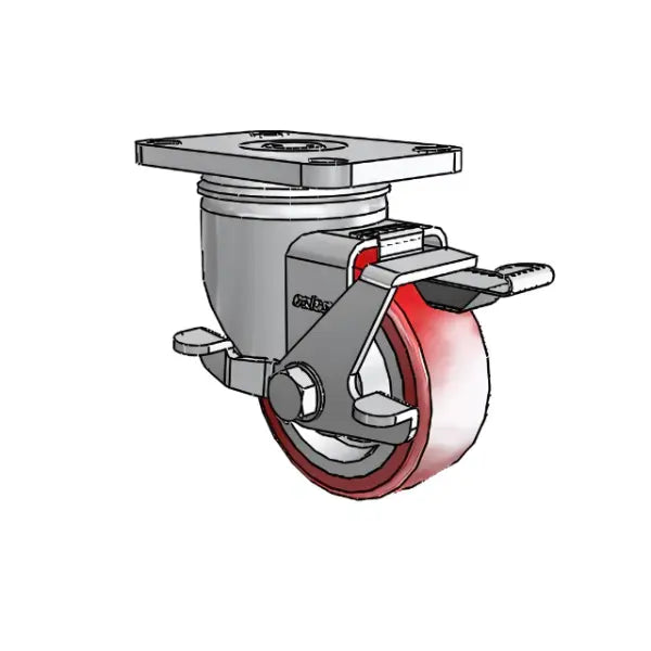 Colson Casters Stainless 3" x 1.25" HI-TECH Plain Top-Lock Caster - 2.5" x 3.625" Plate, SKU: 2.33456.944 BRK1 | Durable & Versatile Caster for Medical and Industrial Applications -  | CasterHQ