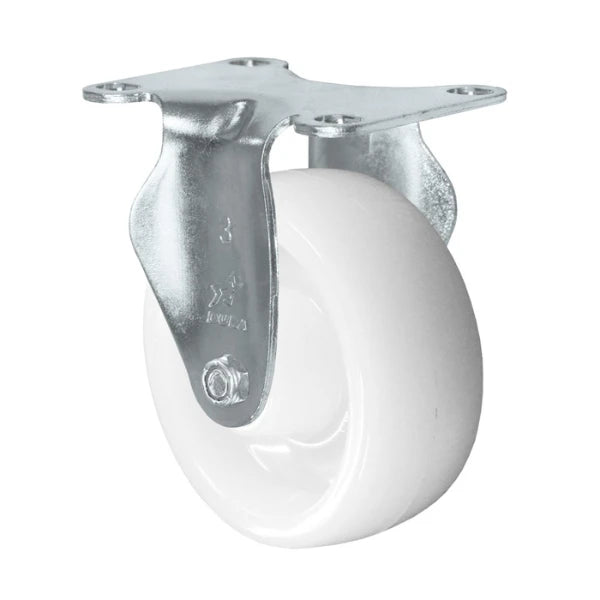 Durastar 3" x 1-1/4" Nylon  Rigid Caster - 300 lb Capacity, Choose Top Plate Option Durastar